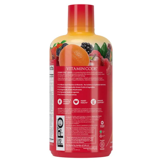 Garden of Life Vitamin Code Liquid Multi Formula Fruit Punch 30oz
