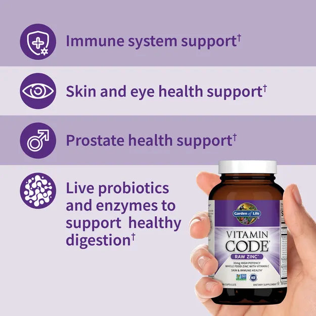 Garden of Life Vitamin Code Raw Zinc 60ct CAPSULES