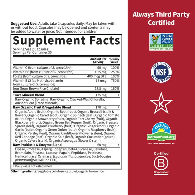 Garden of Life Vitamin Code Healthy Blood 60ct CAPSULES