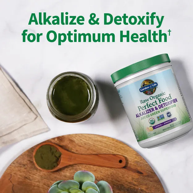 Garden of Life Raw Organic Perfect Food Alkalizer and Detoxifier Lemon-Ginger 282g POWDER