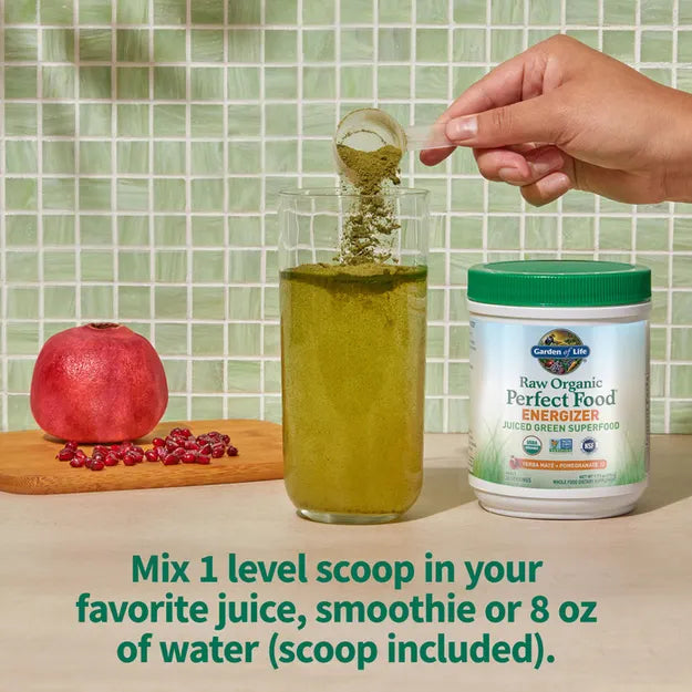 Garden of Life Raw Organic Perfect Food Energizer Yerba Mate Pomegranate 276g POWDER