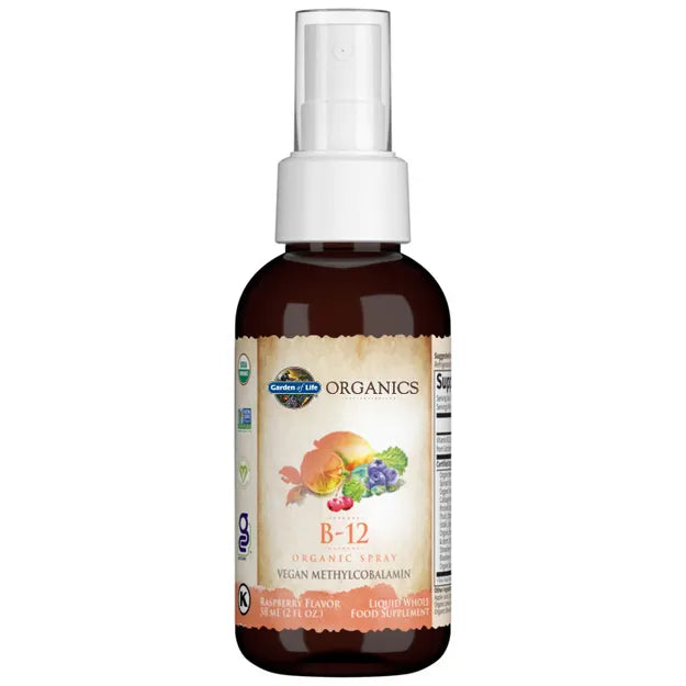Garden of Life GOL Organics B12 Raspberry 2oz LIQUID SPRAY