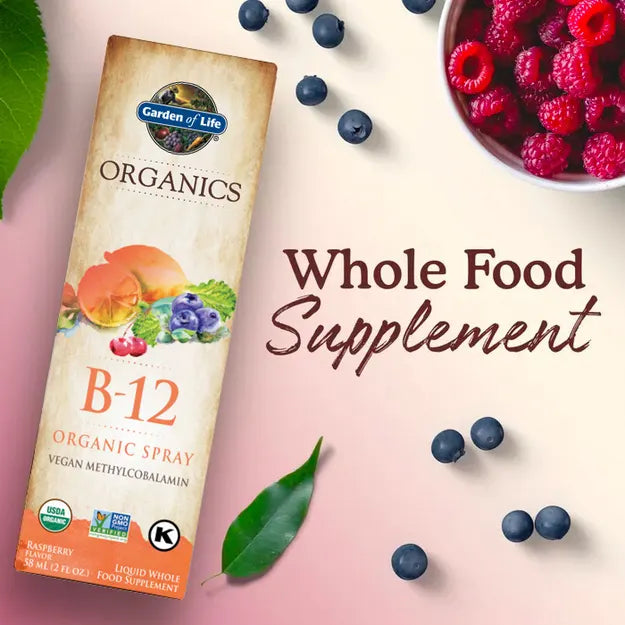 Garden of Life GOL Organics B12 Raspberry 2oz LIQUID SPRAY