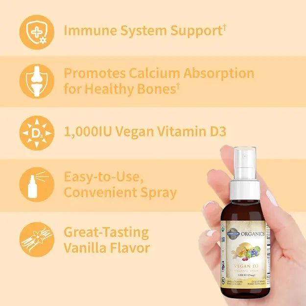 Garden of Life GOL Organics Vegan D3 Vanilla 2oz LIQUID SPRAY