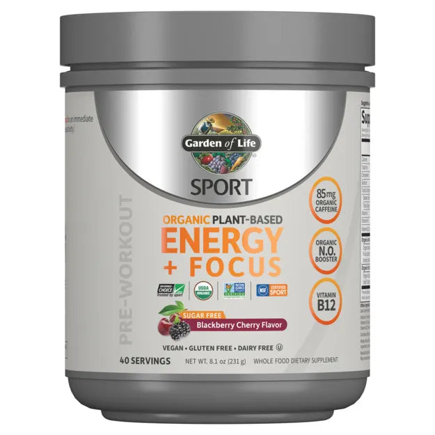 Garden of Life Sport Organic Energy plus Focus Sugar Free Blackberry Cherry 231g POWDER