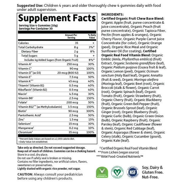 Garden of Life GOL Organics Kids Multi Cherry 120ct GUMMY