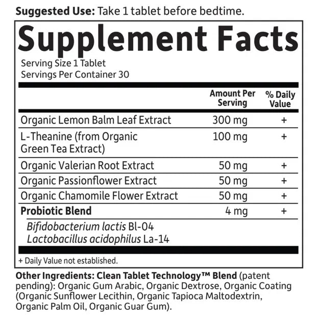 Garden of Life GOL Organics Sleep Well 30ct TABLETS