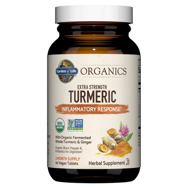 Garden of Life GOL Organics Turmeric Extra Strength 60ct TABLETS