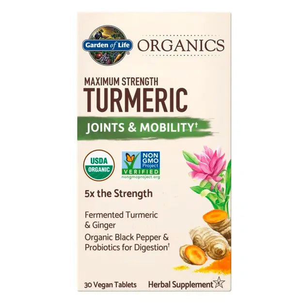 Garden of Life GOL Organics Turmeric Max Strength 30ct TABLETS