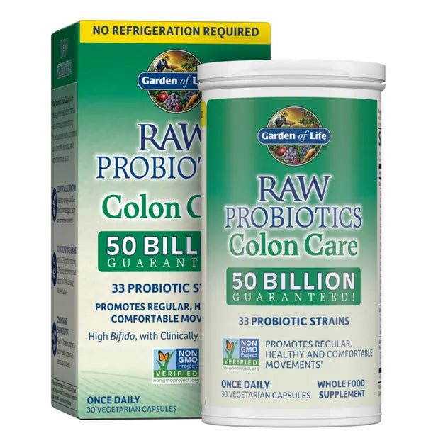 Garden of Life Raw Probiotics Colon Care SHELF 30ct CAPSULES