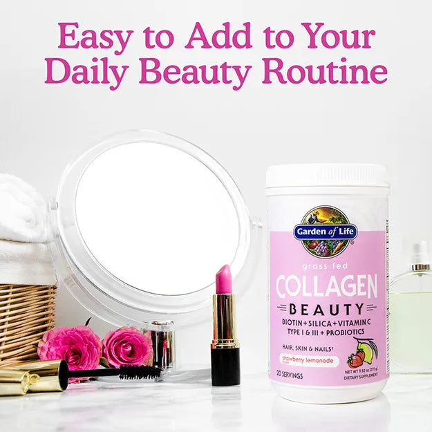 Garden of Life Grass Fed Collagen Beauty Strawberry Lemonade 270g POWDER