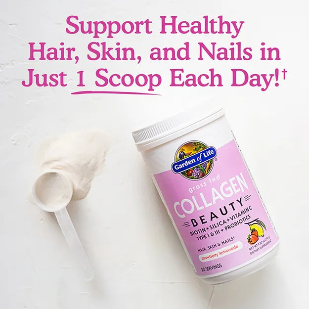 Garden of Life Grass Fed Collagen Beauty Strawberry Lemonade 270g POWDER