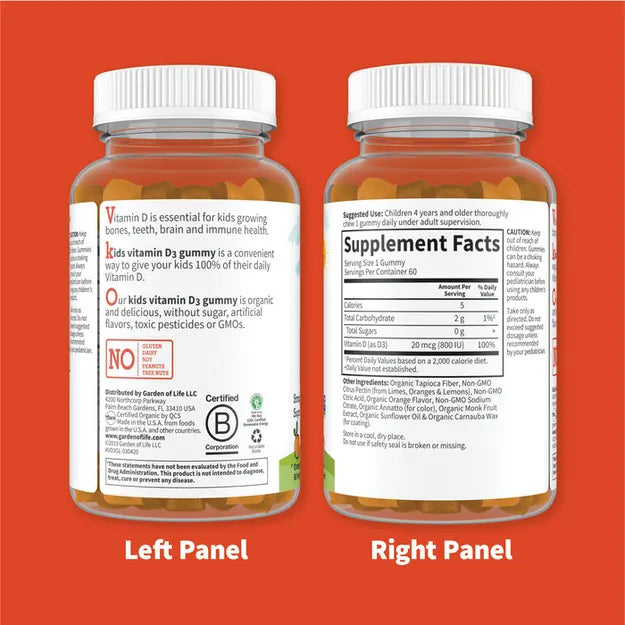 Garden of Life Kids Organic Vitamin D3 Orange 60ct GUMMY