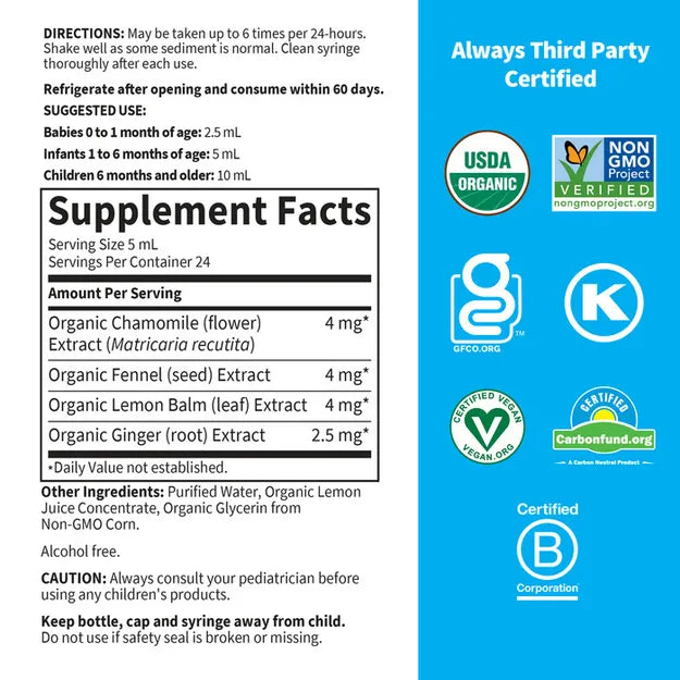 Garden of Life Organic baby gripe water 4oz LIQUID