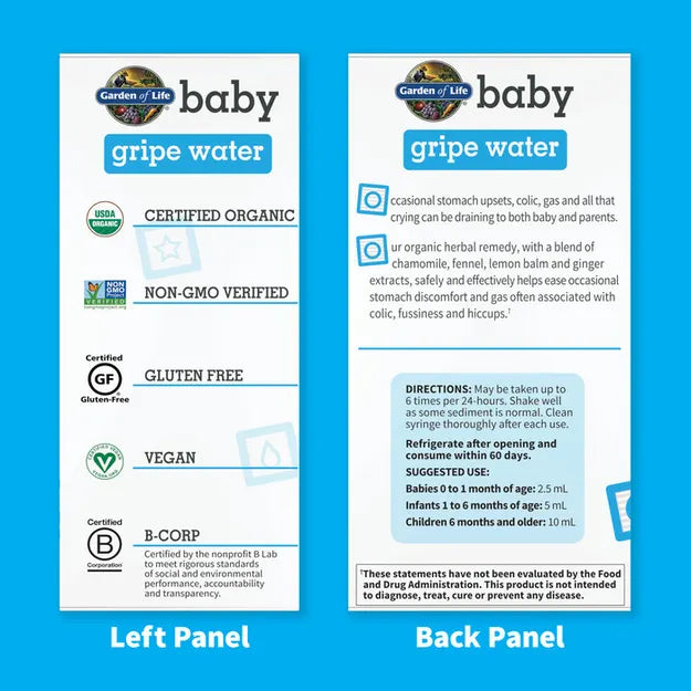 Garden of Life Organic baby gripe water 4oz LIQUID