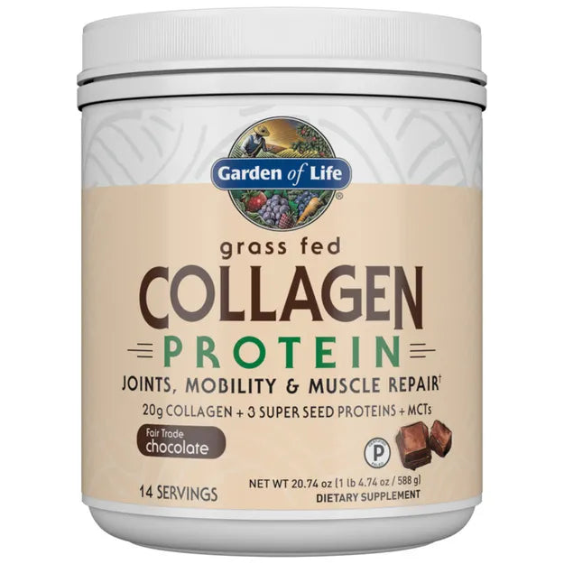 Garden of Life Grass Fed Collagen Protein Chocolate 588g POWDER