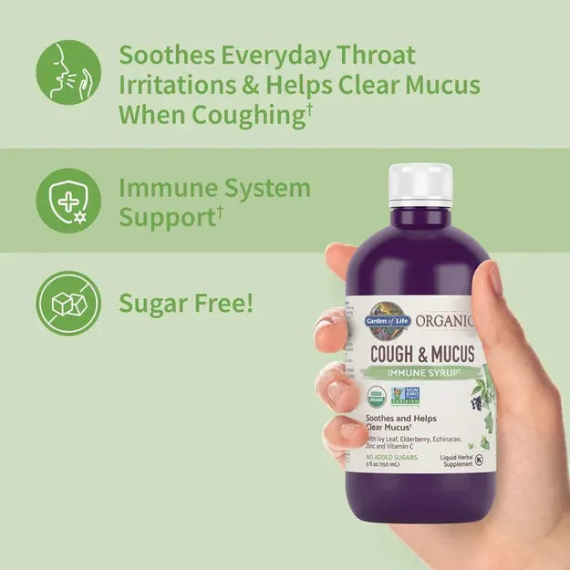 Garden of Life GOL Organics Cough and Mucus Syrup 5oz LIQUID
