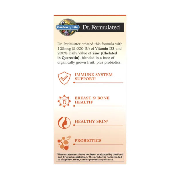 Garden of Life Dr. Formulated Vitamin D3 5000 IU and Zinc 30ct TABLETS