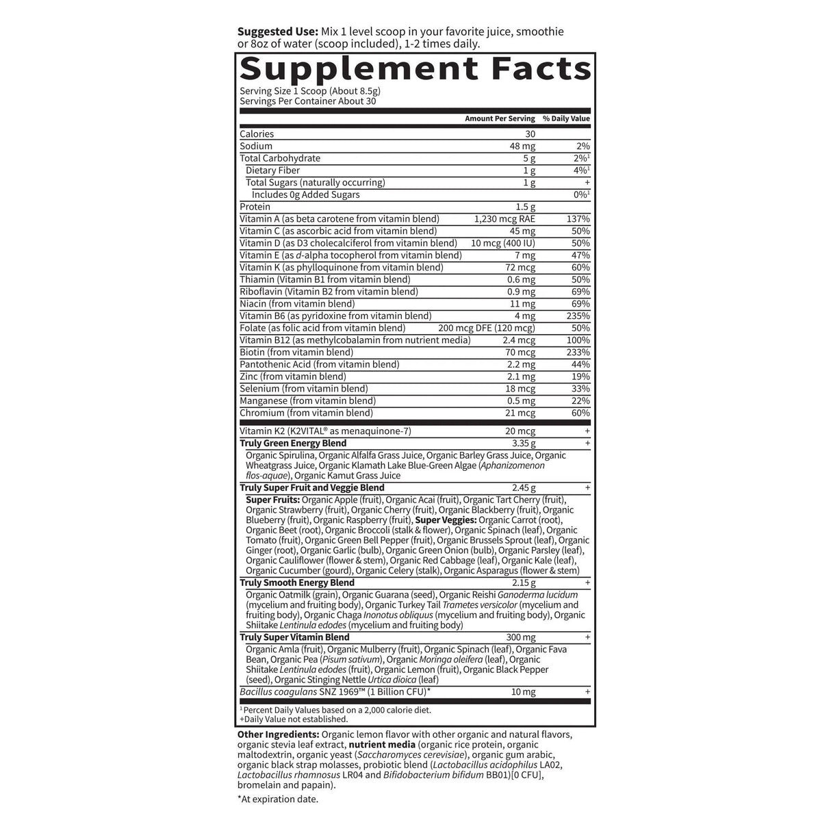 Garden of Life Sport Organic Greens Original 255g - POWDER