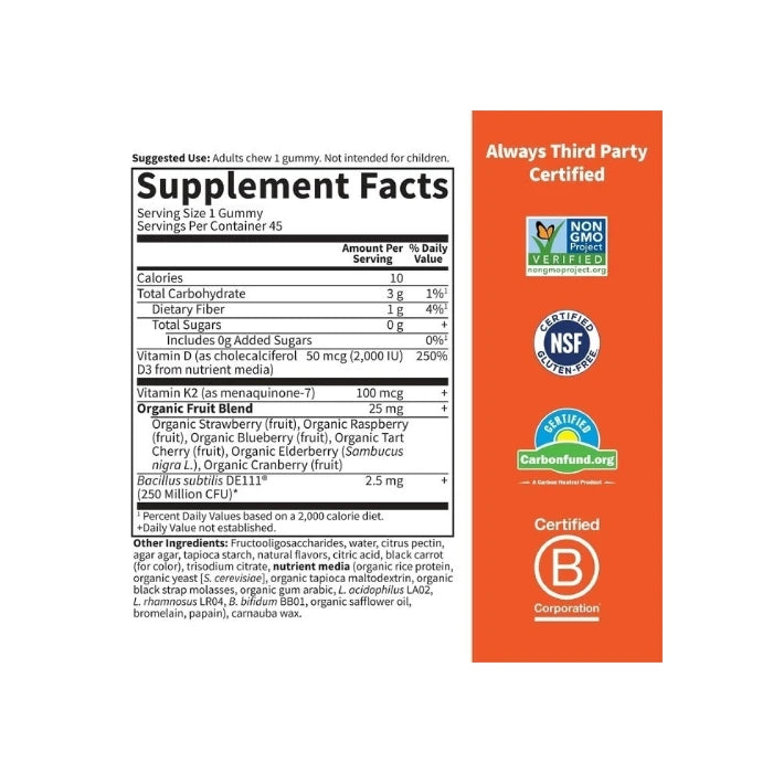 Garden of Life Vitamin Code D3 & K2 Gummies
