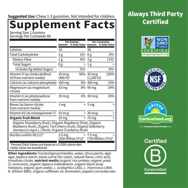 Garden of Life Vitamin Code Calcium and Magnesium Raspberry 60ct GUMMY