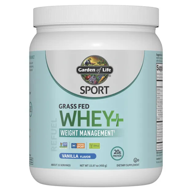 Garden of Life Sport Grass Fed Whey Plus Weight Management Vanilla 450g - POWDER