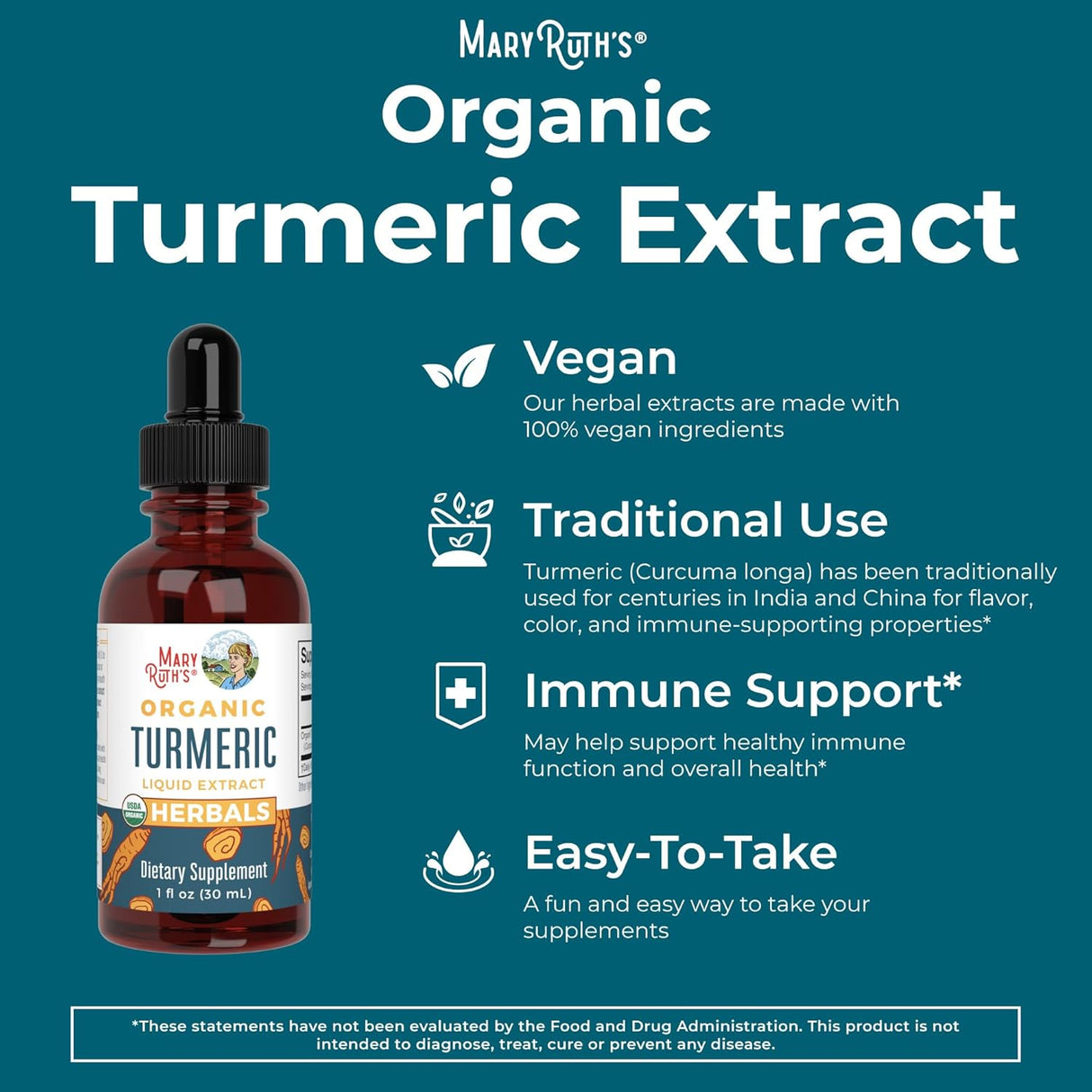 MaryRuth Organics Turmeric Herbal Drops (1 oz)