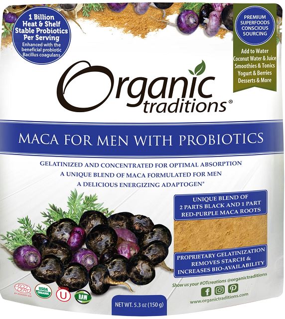 POLVO DE MACA PARA HOMBRES CON PROBIÓTICOS ORGANIC TRADITIONS 5.3OZ