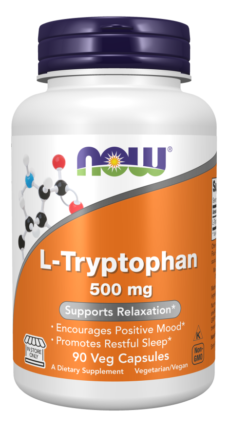 Now L-TRYPTOPHAN 500mg 90 VCAPS