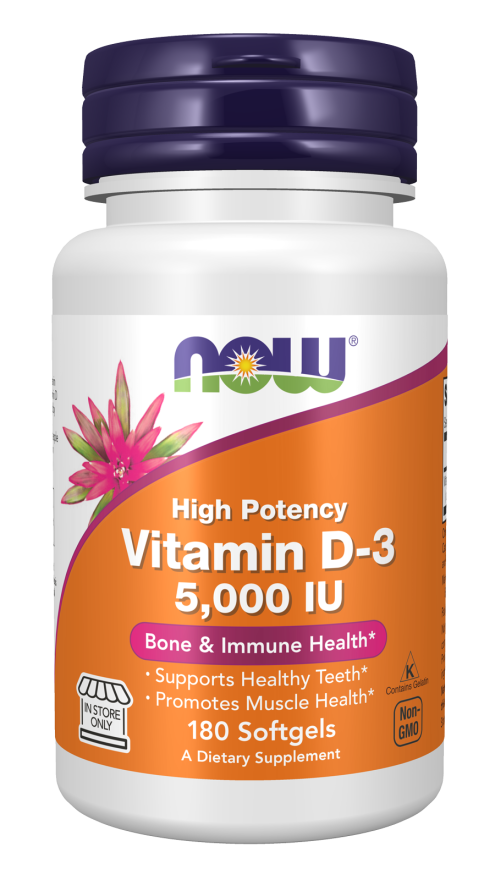 Now VITAMIN D-3 5000 IU 180 SGELS