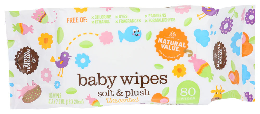 NATURAL VALUE Baby Wipes Refill 12/80 CT