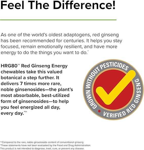 Red Ginseng HRG80 Energy 30 Chewable Tablets