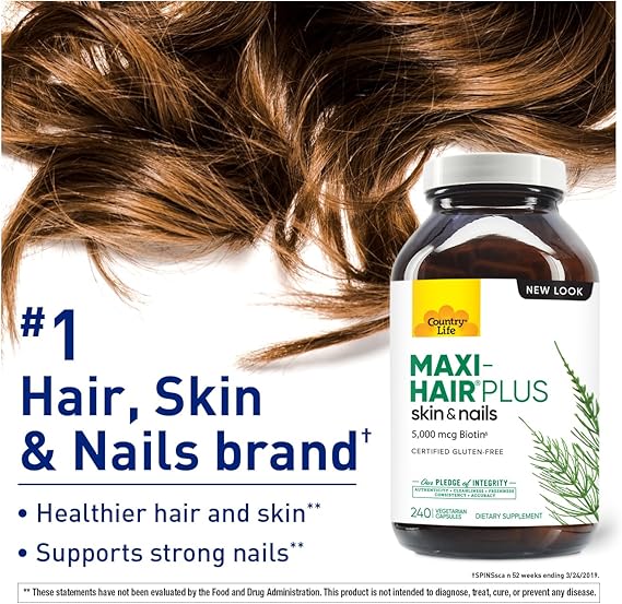Country Life MAXI-HAIR PLUS/EXTRA BIOTIN 240 Vegicaps