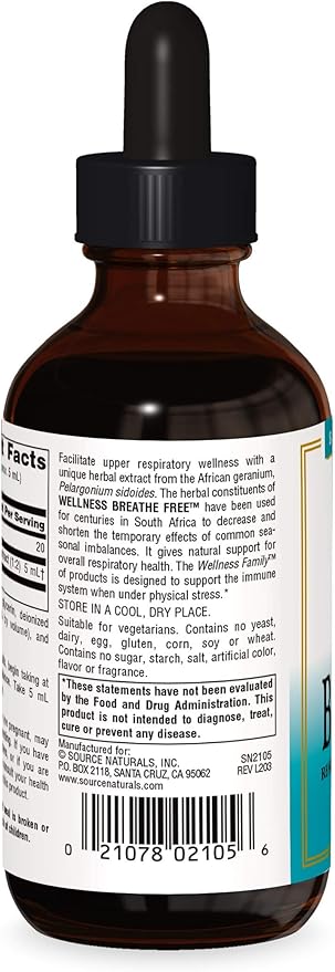 SOURCE NATURALS WELLNESS BREATHE FREE 4 FL OZ