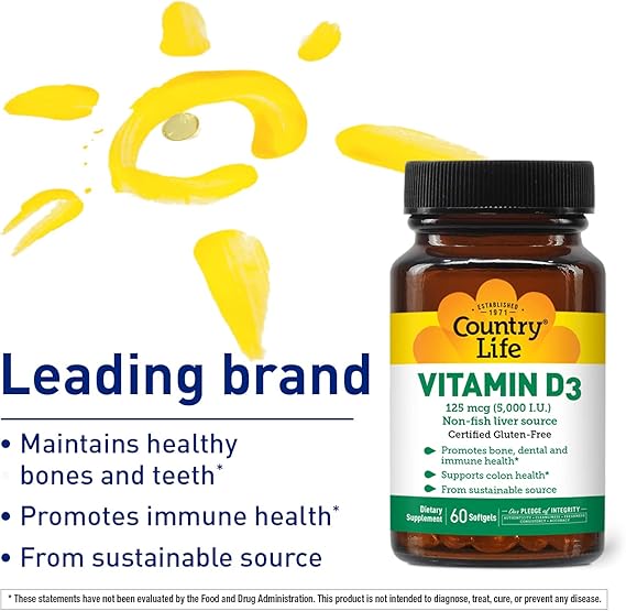 Country Life VITAMIN D3 5000IU 60 Softgel