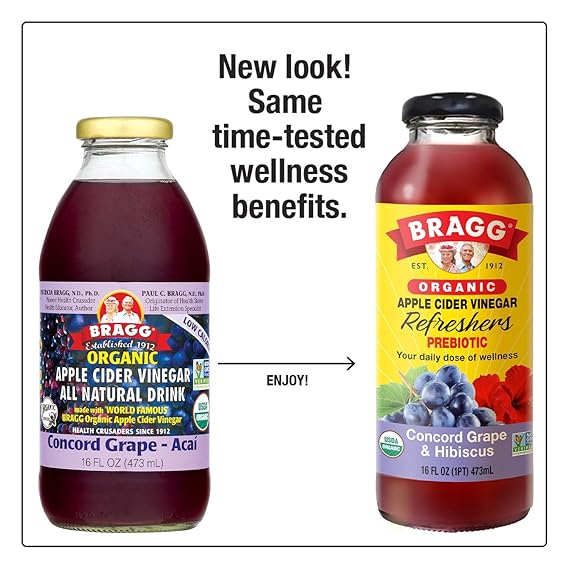BRAGG Conord Grape, Hibiscus Refreshers 16 OZ