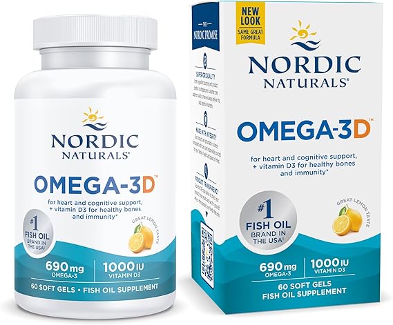 Omega-3D Fish Oil 690mg Lemon 60 Soft Gels