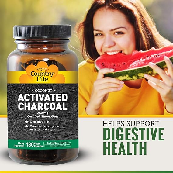 Country Life ACTIVATED CHARCOAL 260MG 180 Capsule