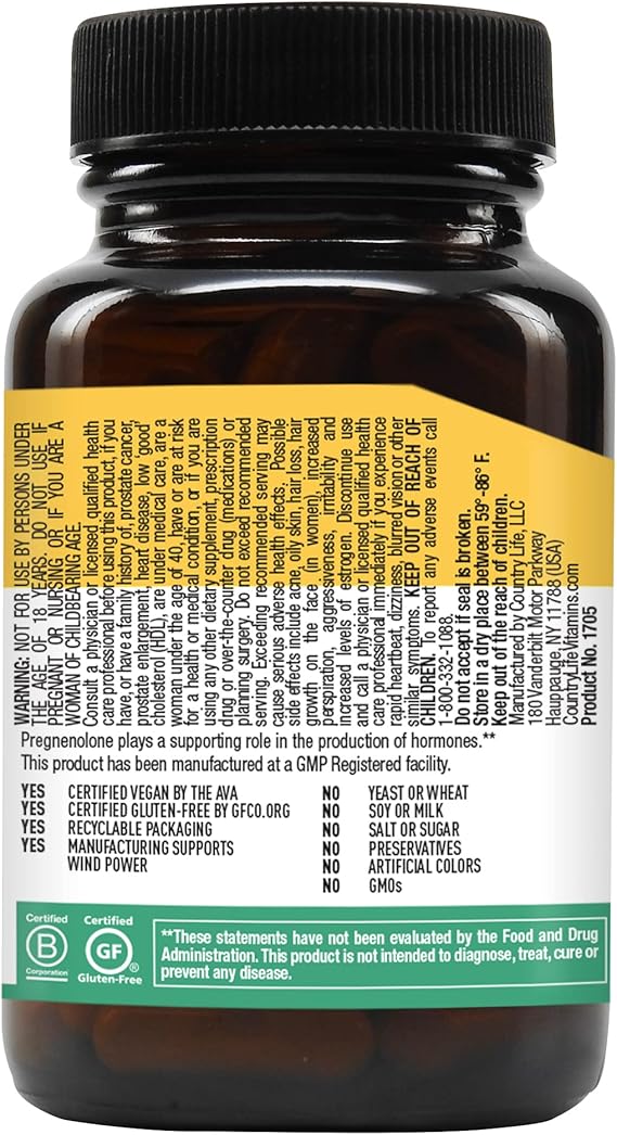 Country Life PREGNENOLONE 30MG 60 Vegicaps