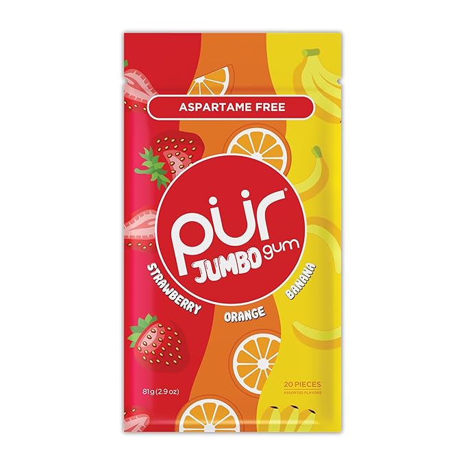 PUR GUM Strawberry Orange Banana 9 Pieces