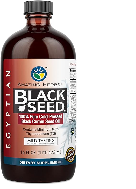 ACEITE DE SEMILLA NEGRA EGIPCIA AMAZING HERBS 16 OZ