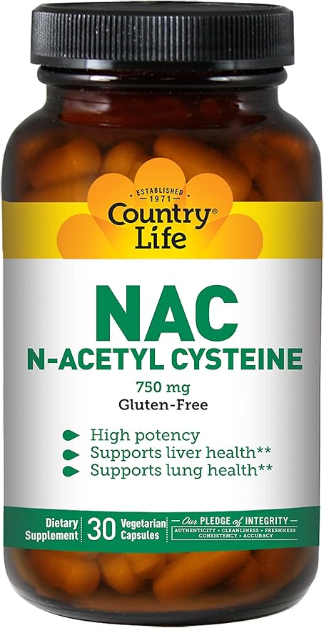 Country Life N-ACETYL CYSTEINE 750MG 30 Vegicaps