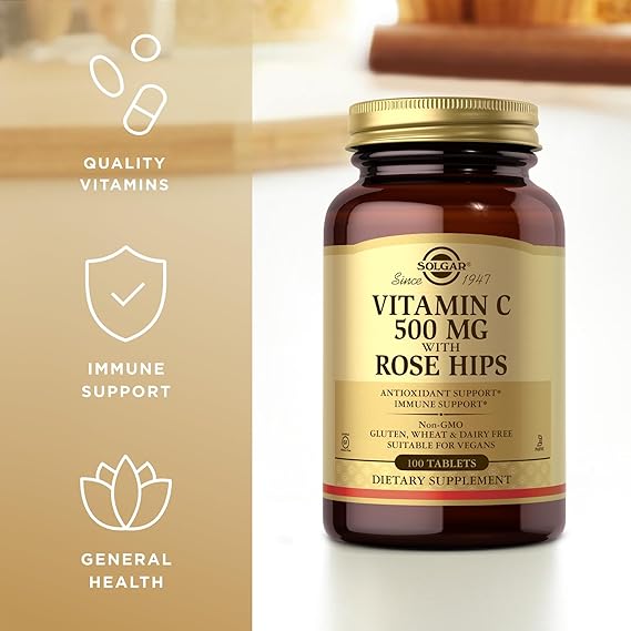 Solgar Vitamin C 500 mg with Rose Hips Tablets 100tablet