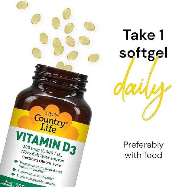 Country Life VITAMIN D3 5000IU 200 Softgel