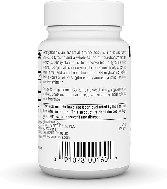 SOURCE NATURALS L-PHENYLALANINE 500MG 50T