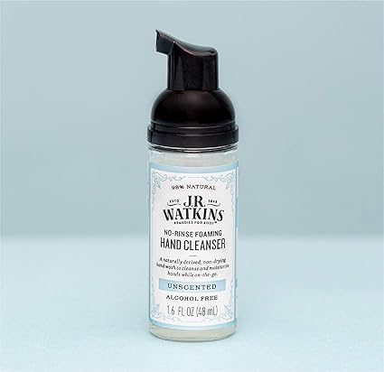 J.R. WATKINS NO RINSE FOAMING HAND CLEANSER UNSCENTED 1.6 FLOZ
