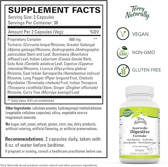 Terry Naturally Ayurvedic Digestive Formula 60 Capsules