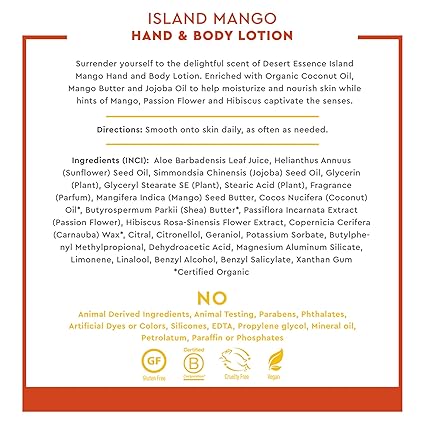 Desert Essence ISLAND MANGO LOTION 1 Cream