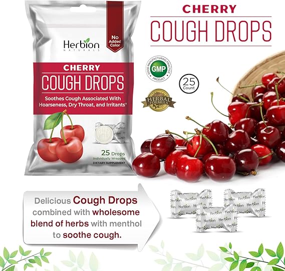 HERBION COUGH DROPS CHERRY 25CT IB0016