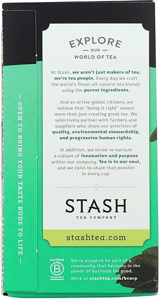 STASH TEA Té de menta sin cafeína 20 BOLSITAS
